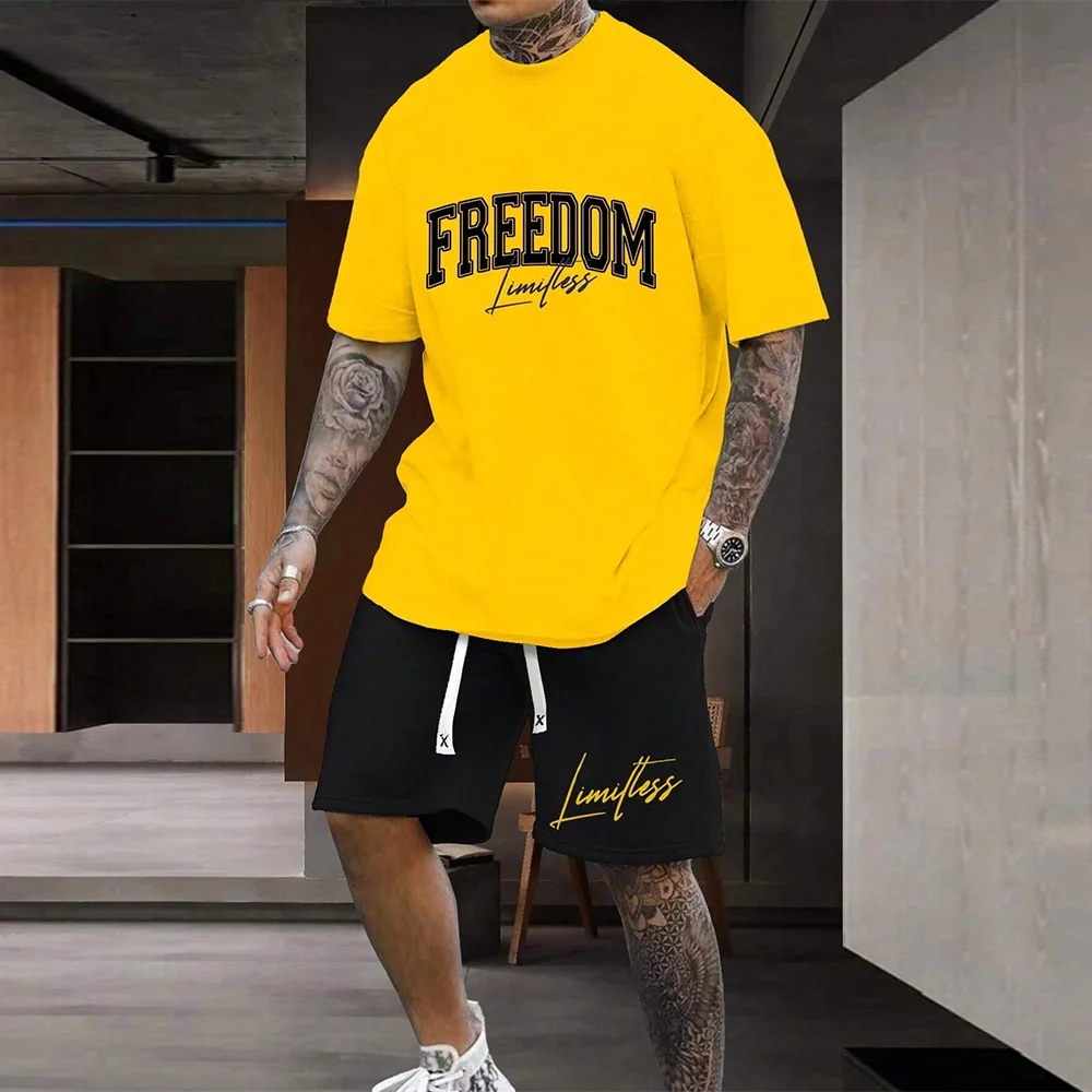 Men’s Freedom Loose T-Shirt & Shorts Set