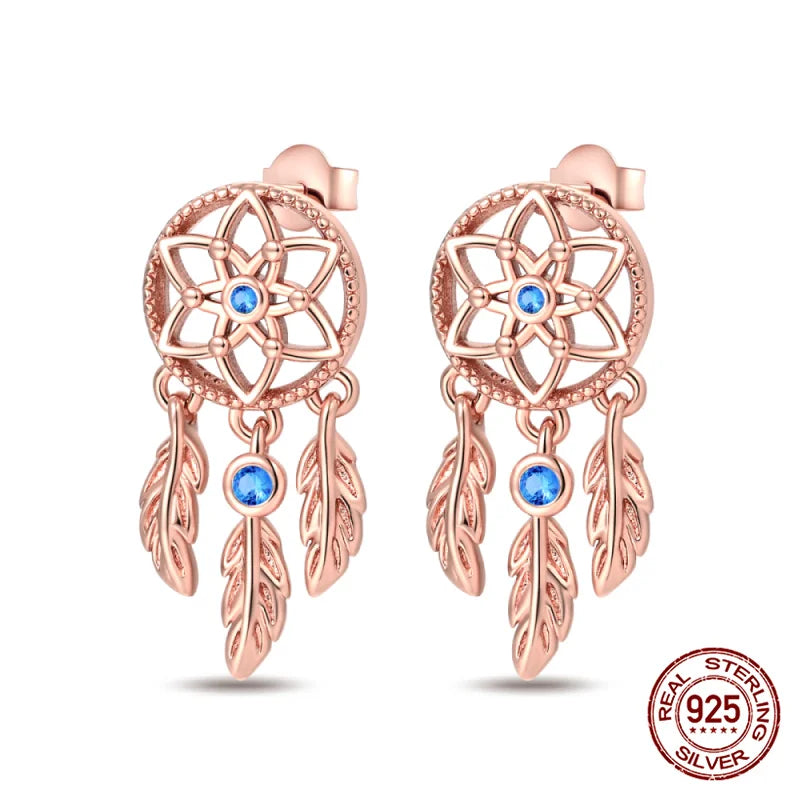 Dream Catcher Silver studded Earrings