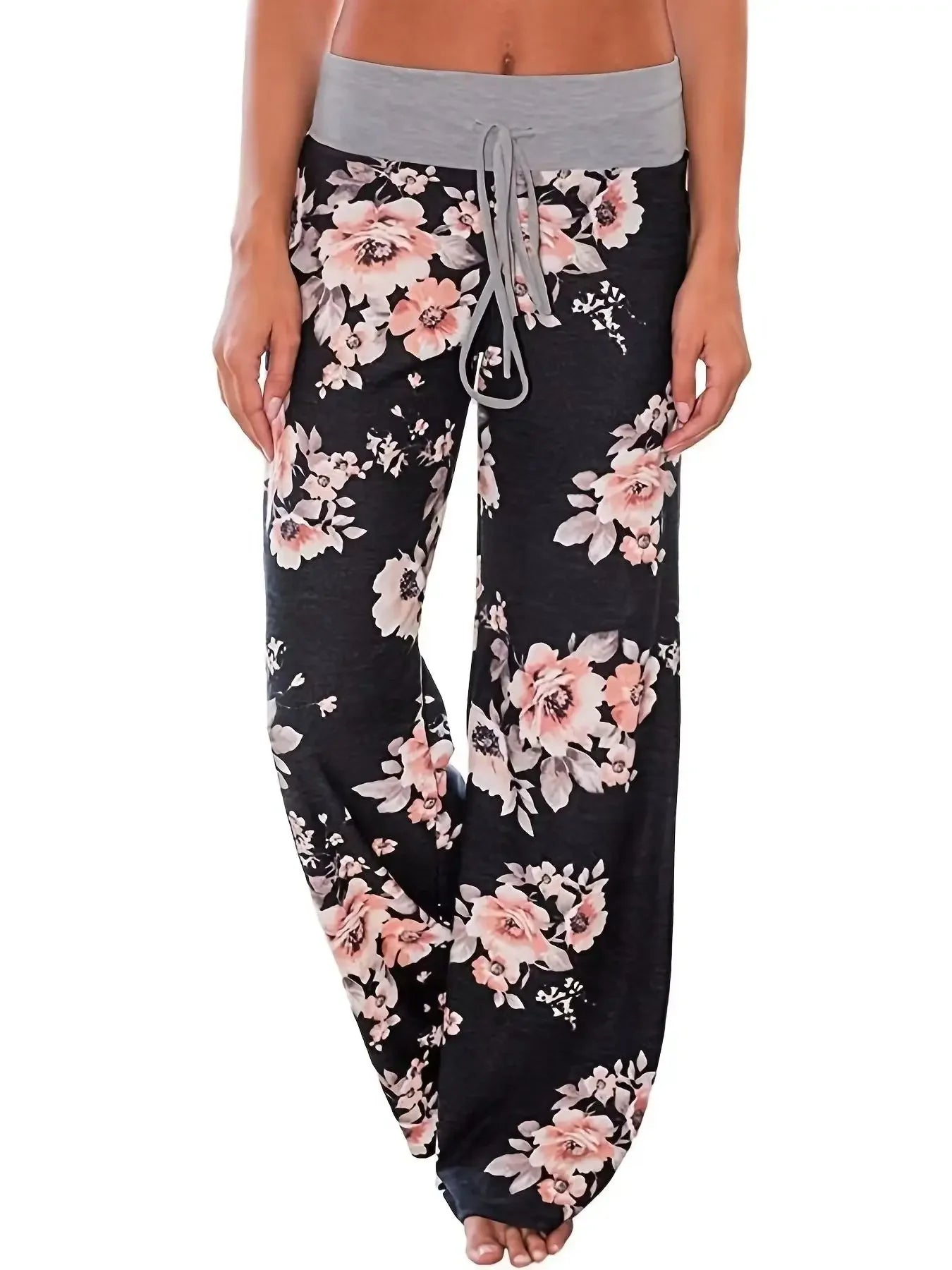 Curve Casual Loose Long Wide Leg Lounge Pants