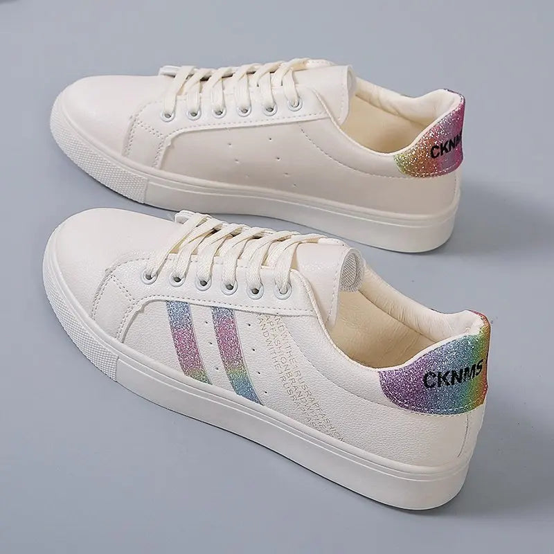 Rainbow Stripe Casual Trainers