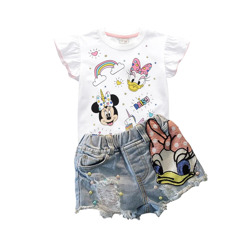 Girls Minnie & Daisy Top And Shorts Set