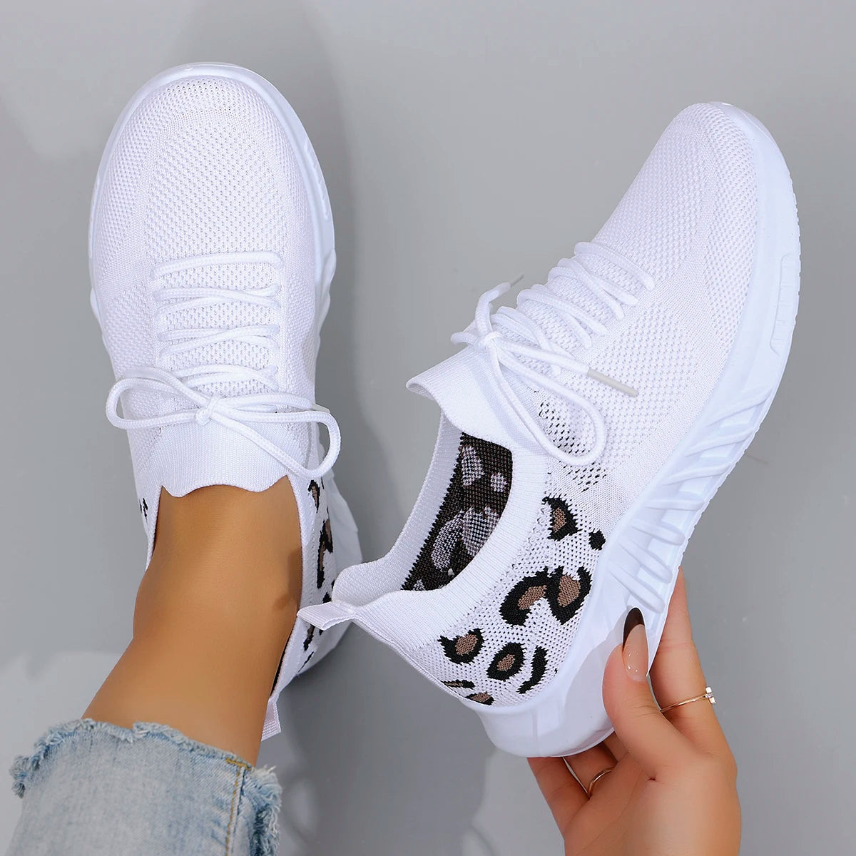 Lightweight & Breathable Leopard Print Trainers