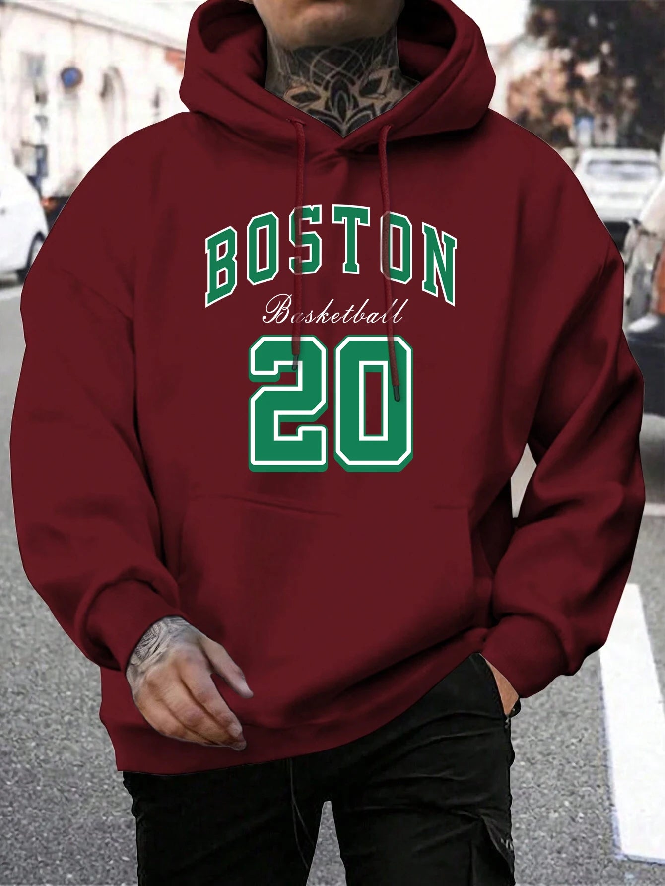 Men’s Boston City Print Hoodie
