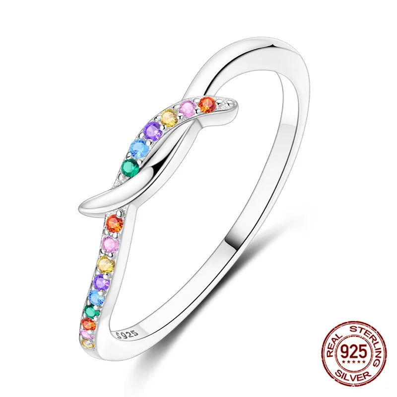 Rainbow Gems Silver Ring