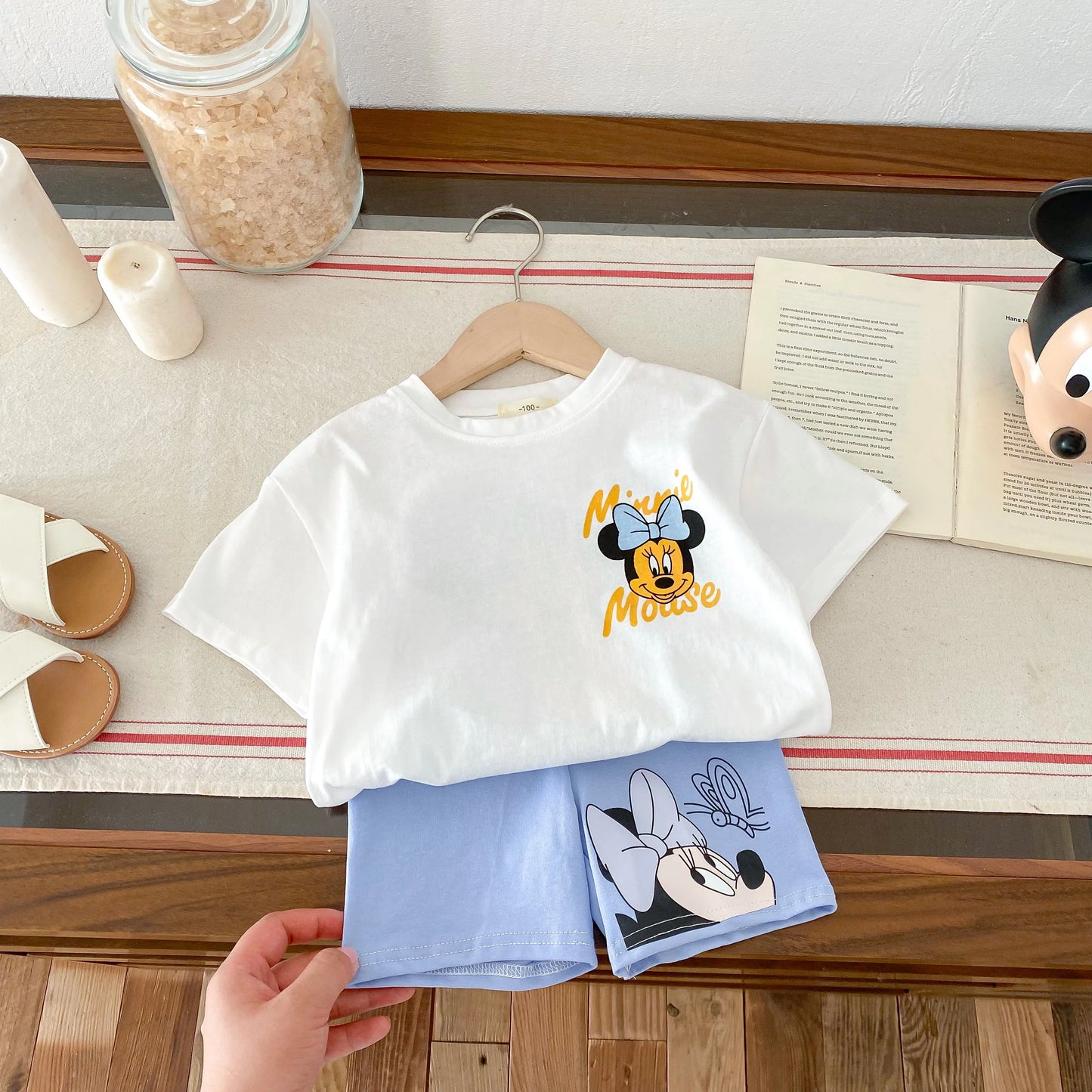 Girls Minnie Printed T-shirt & Short Set