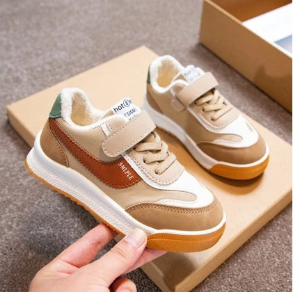Kids PU Leather Casual Trainers