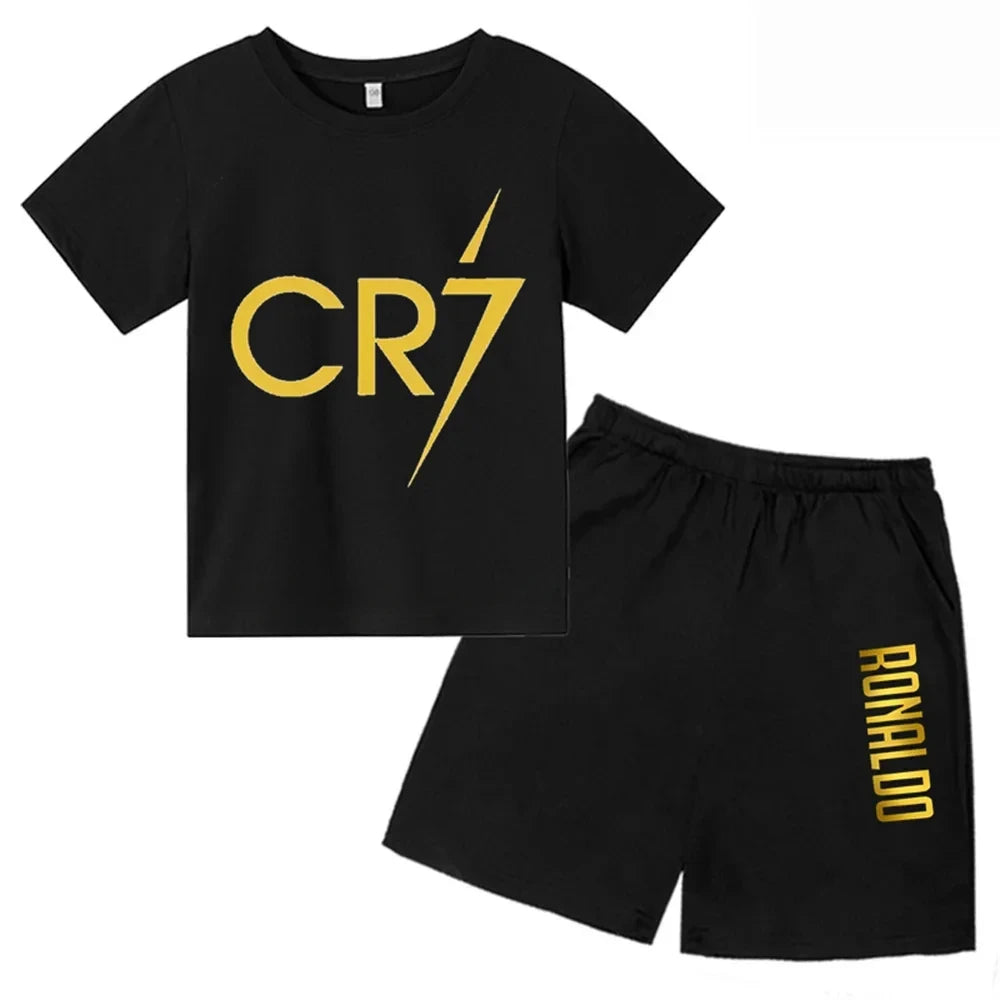 Boys CR7 Star Print Top/Shorts Set
