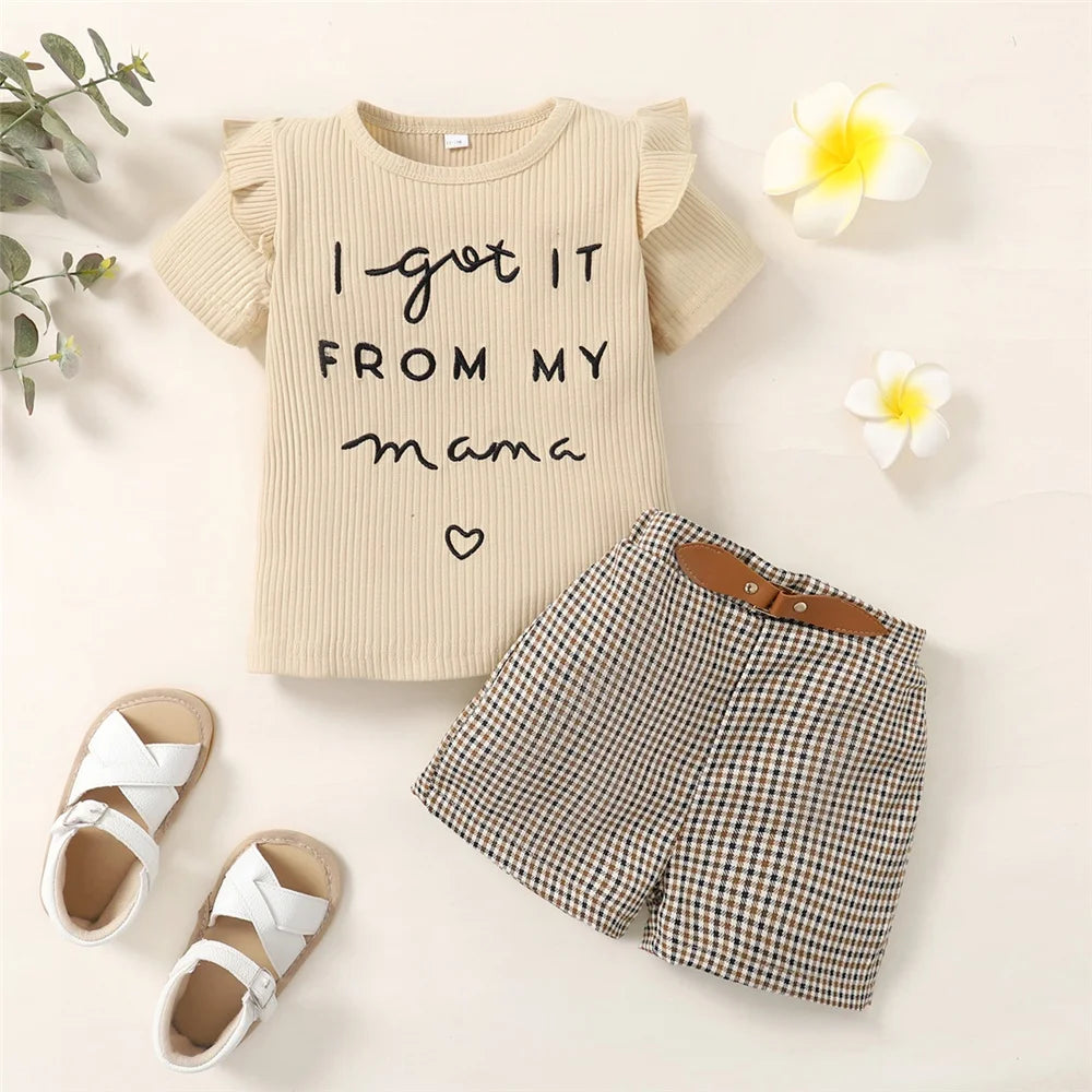 Toddler Girl’s I got it from Mama Top & Shorts Outfit