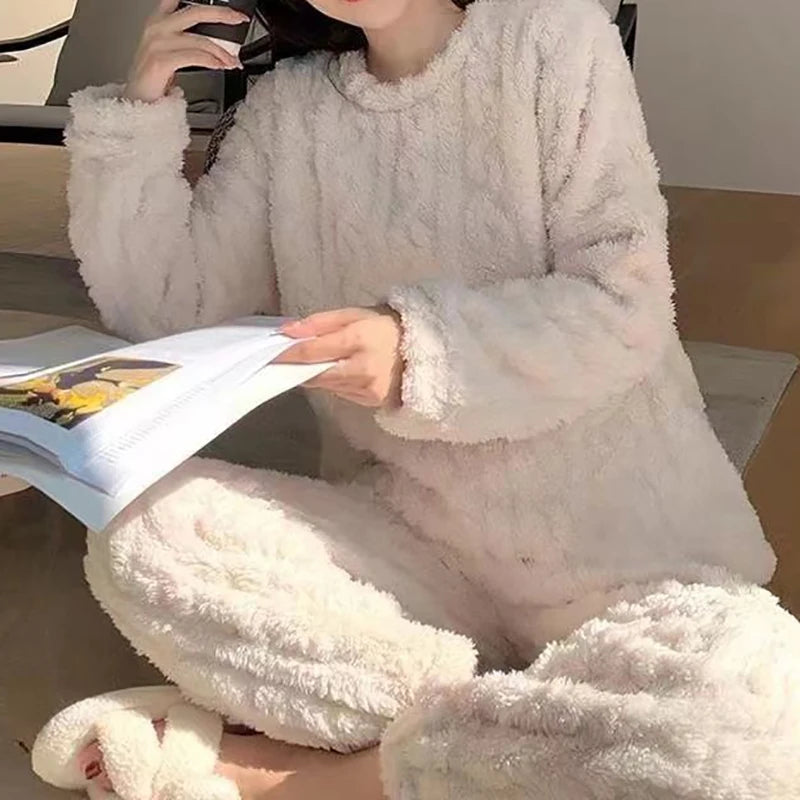 Knitted Look Fleece Lounge Set
