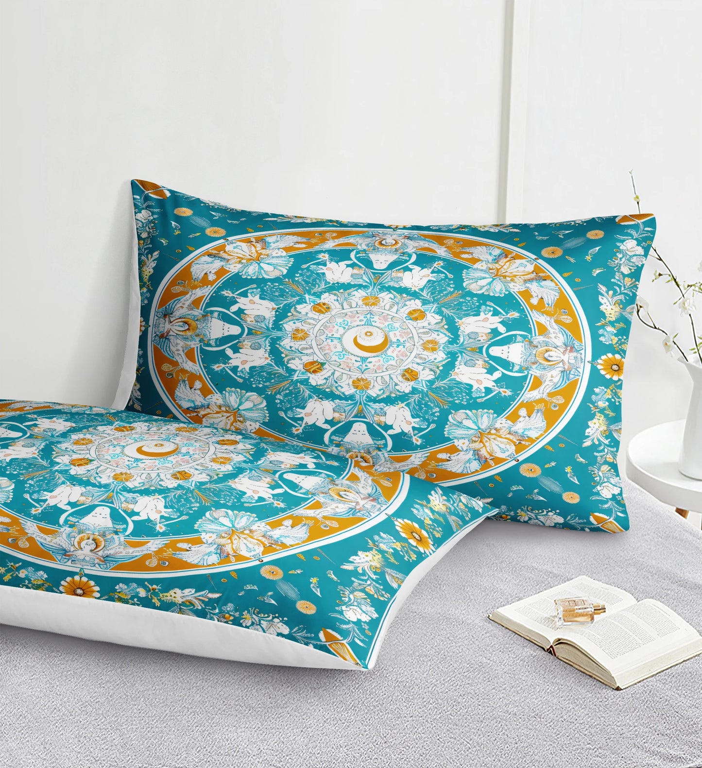 Sun Moon Star Compass Vintage Printed Duvet Cover Set