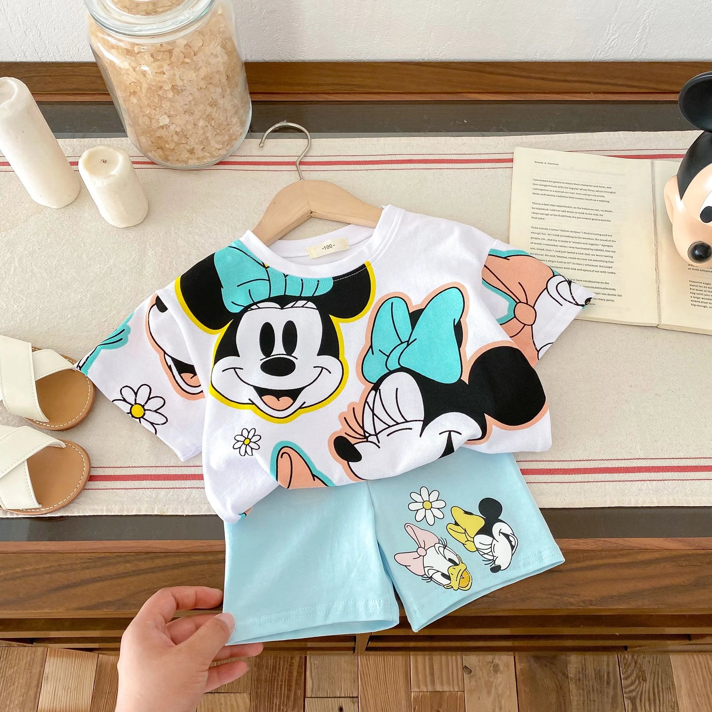 Girls Minnie Printed T-shirt & Short Set