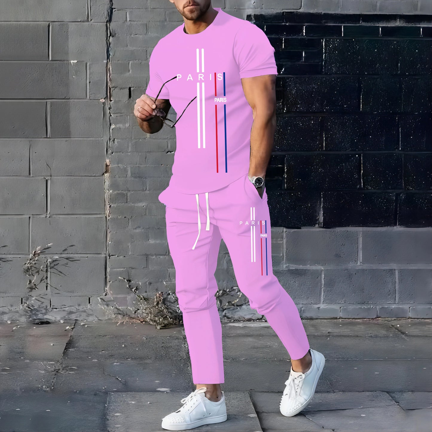 Men's Paris Style T-shirt & Pants Set