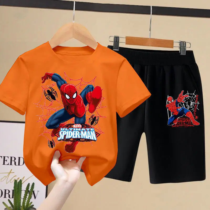 Boys Spiderman T-Shirt & Shorts Two-piece Set