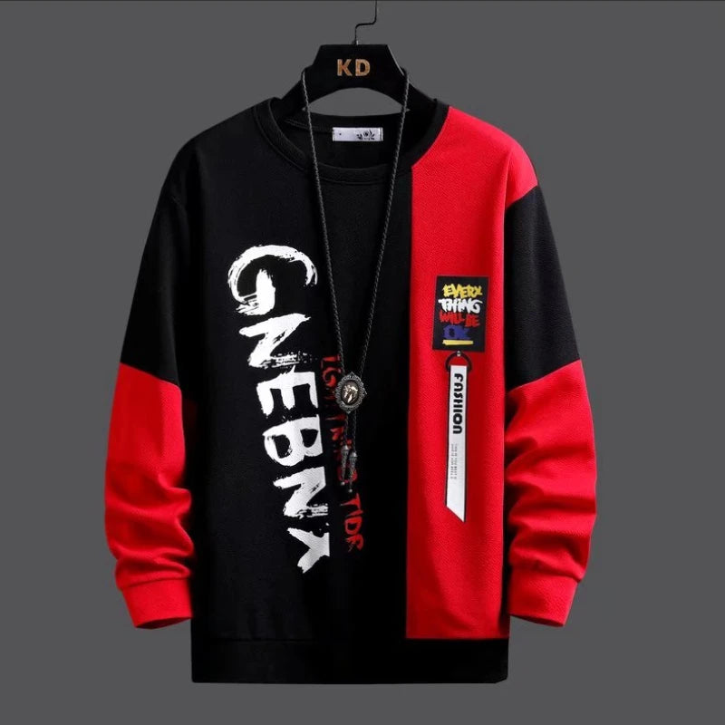 Men's Casual Two Colour Sweater And Joggers Set
