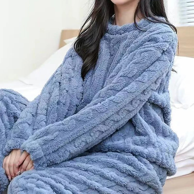 Knitted Look Fleece Lounge Set