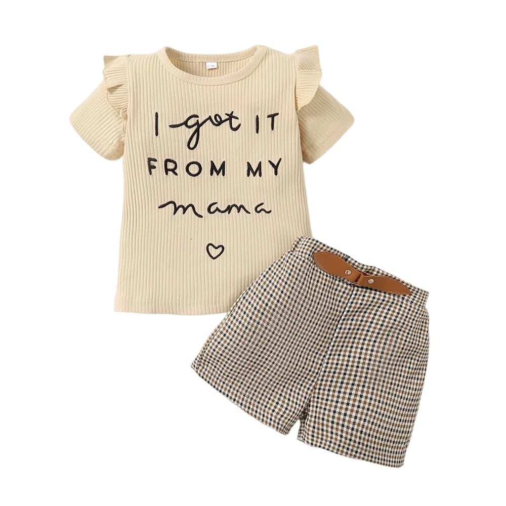 Toddler Girl’s I got it from Mama Top & Shorts Outfit