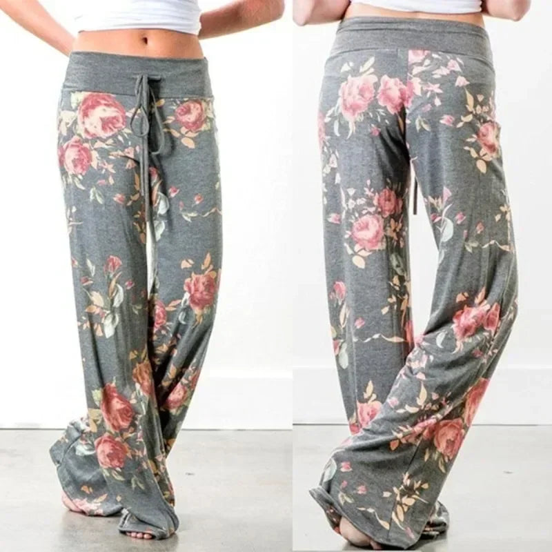 Curve Casual Loose Long Wide Leg Lounge Pants
