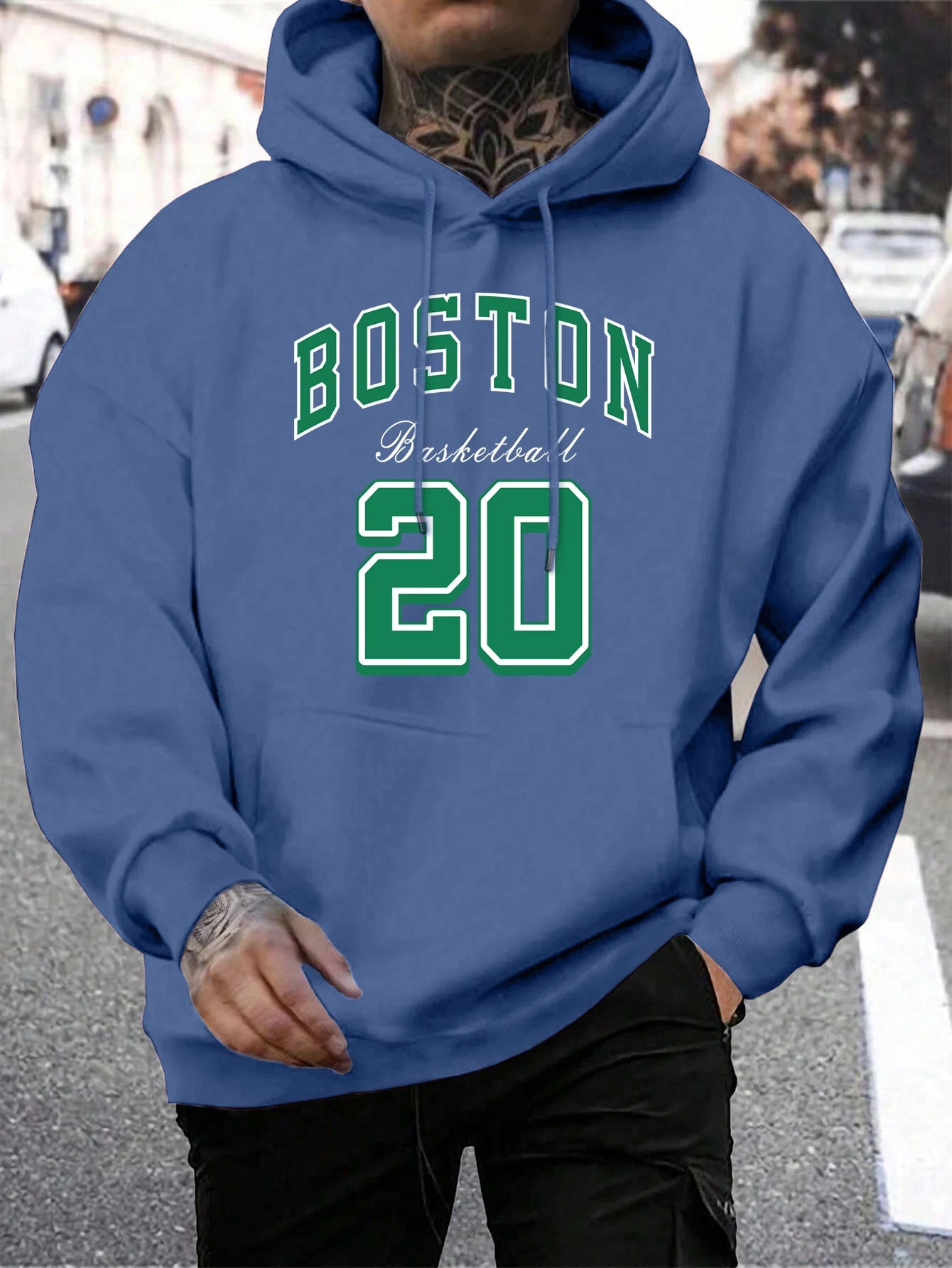 Men’s Boston City Print Hoodie
