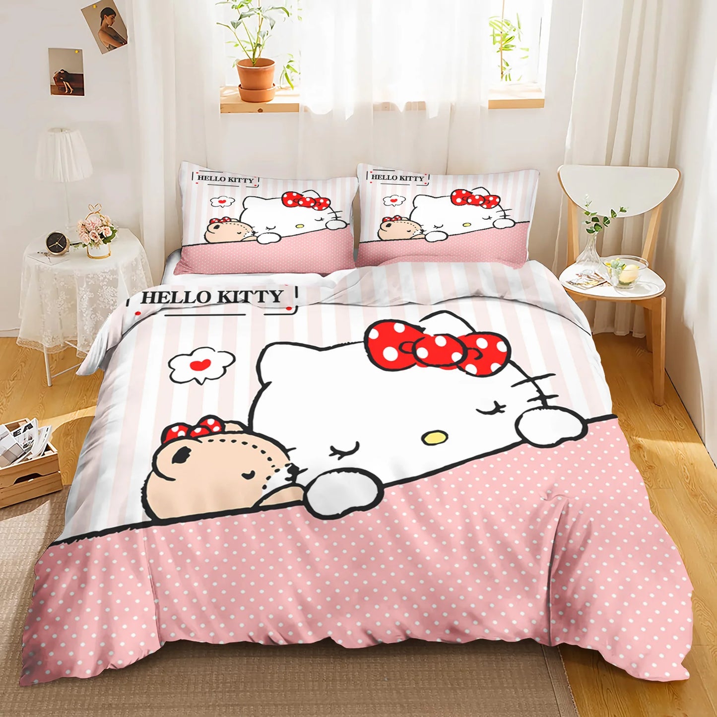 Hello Kitty Cartoon Duvet Cover Set