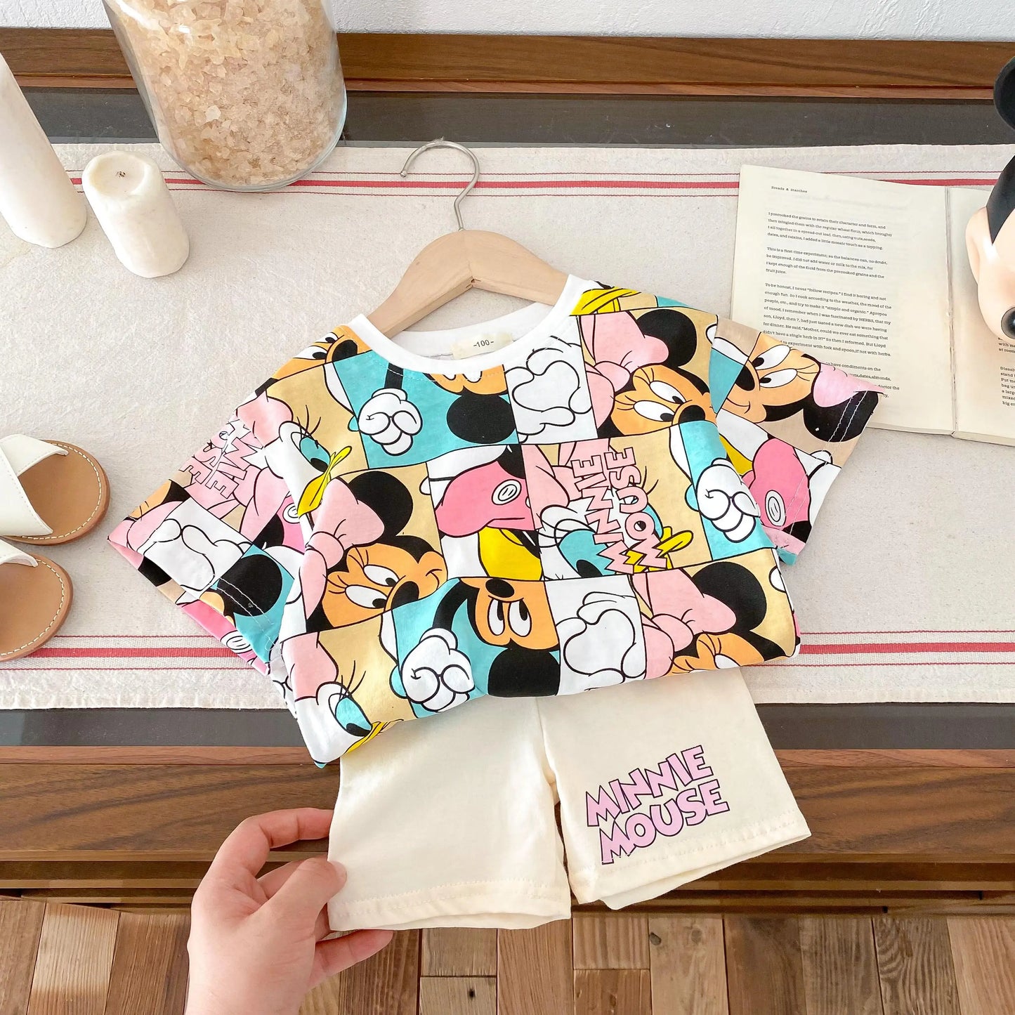 Girls Minnie Printed T-shirt & Short Set