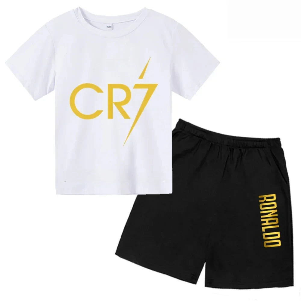 Boys CR7 Star Print Top/Shorts Set