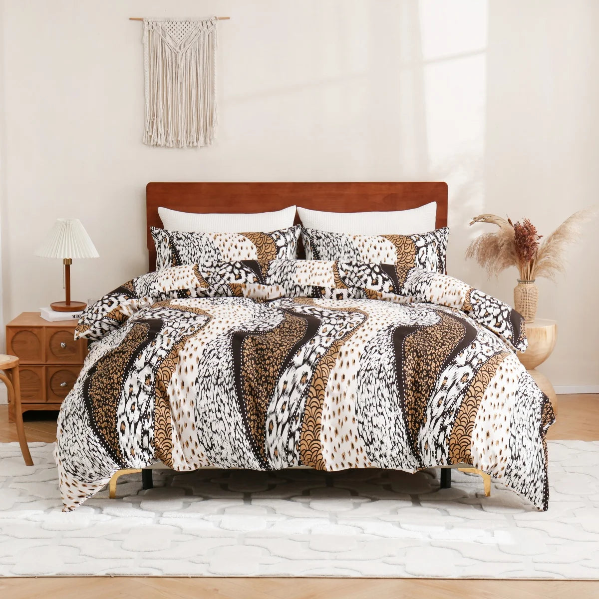 Leopard Print Duvet Reversible Bedding Set