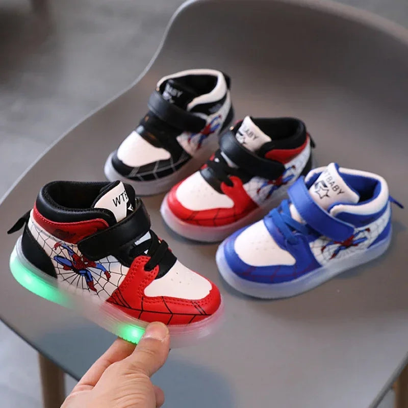 Kids Led Light Spiderman Trainers