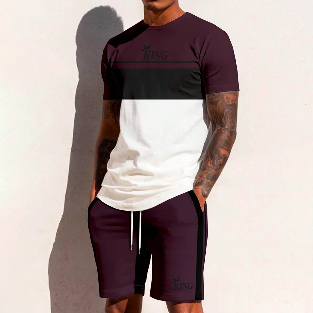 Men’s King Striped Top & Shorts Set