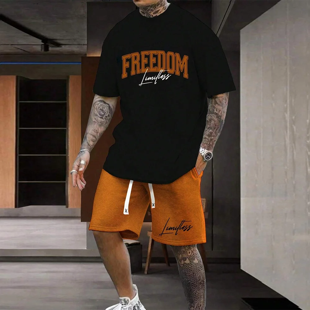 Men’s Freedom Loose T-Shirt & Shorts Set
