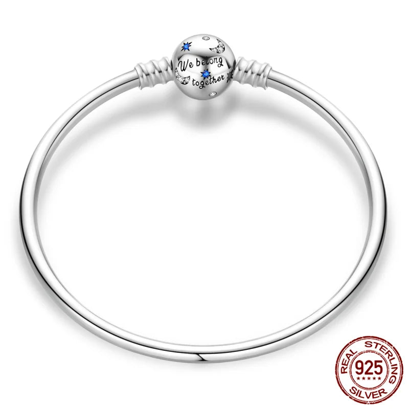 We Belong Together Silver Charm Bangle