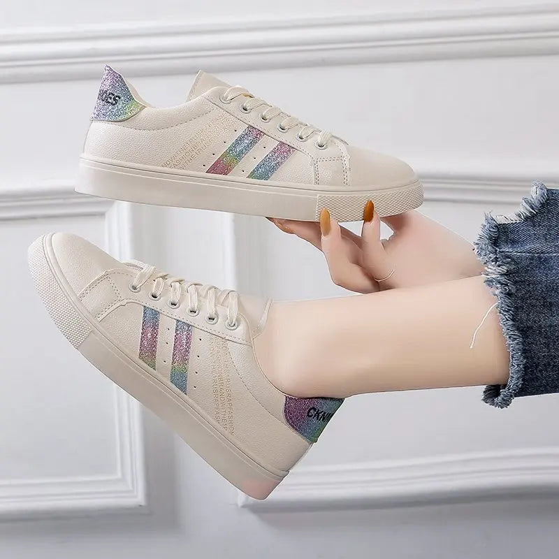 Rainbow Stripe Casual Trainers