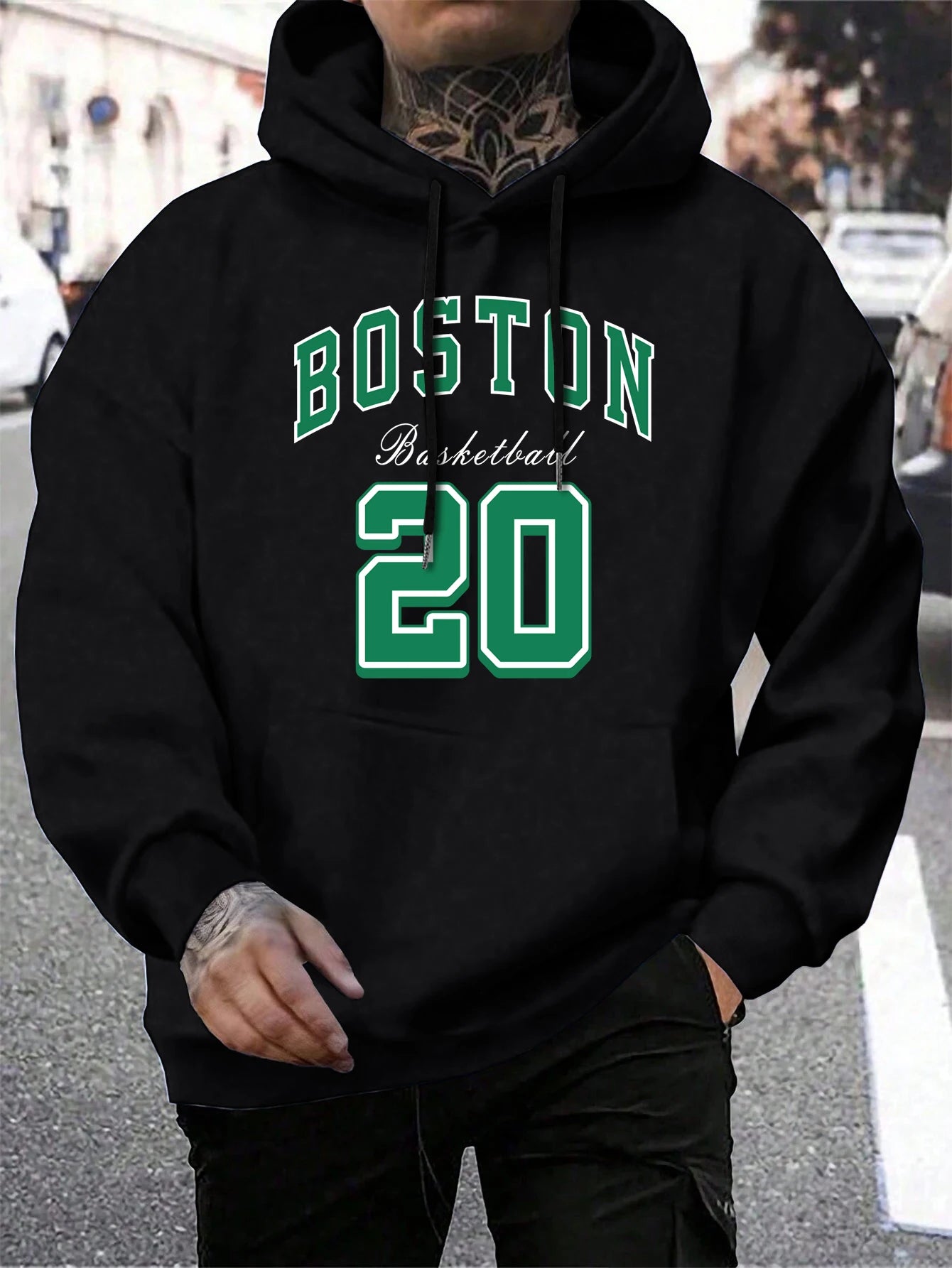 Men’s Boston City Print Hoodie