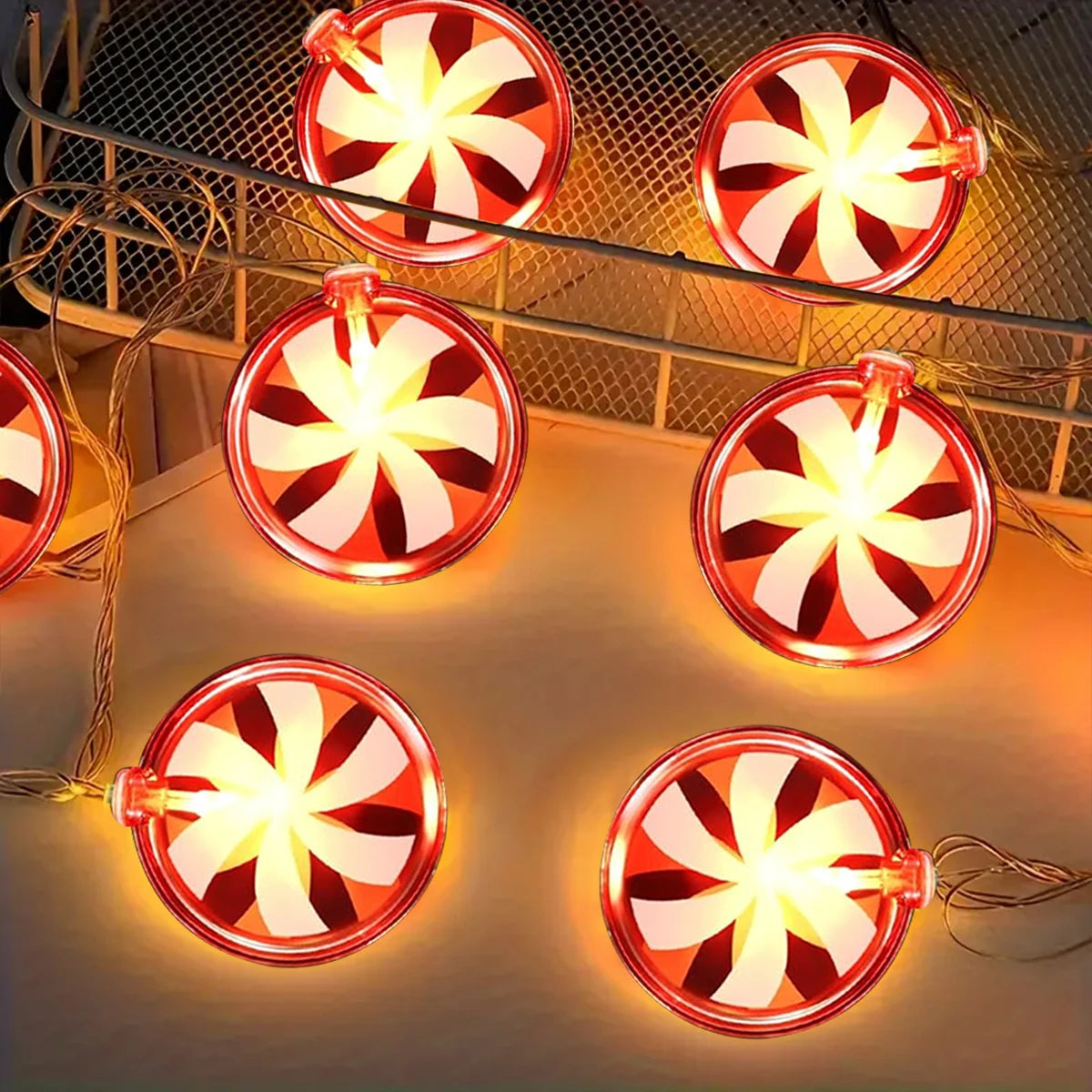 LED Red Candy String Christmas Lights