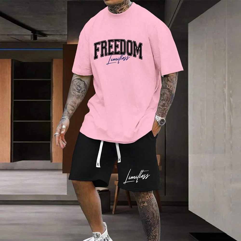 Men’s Freedom Loose T-Shirt & Shorts Set