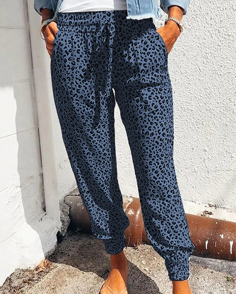 Leopard Print Casual Loose Fit Harem Pants
