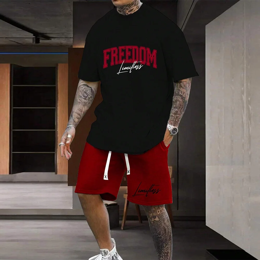 Men’s Freedom Loose T-Shirt & Shorts Set