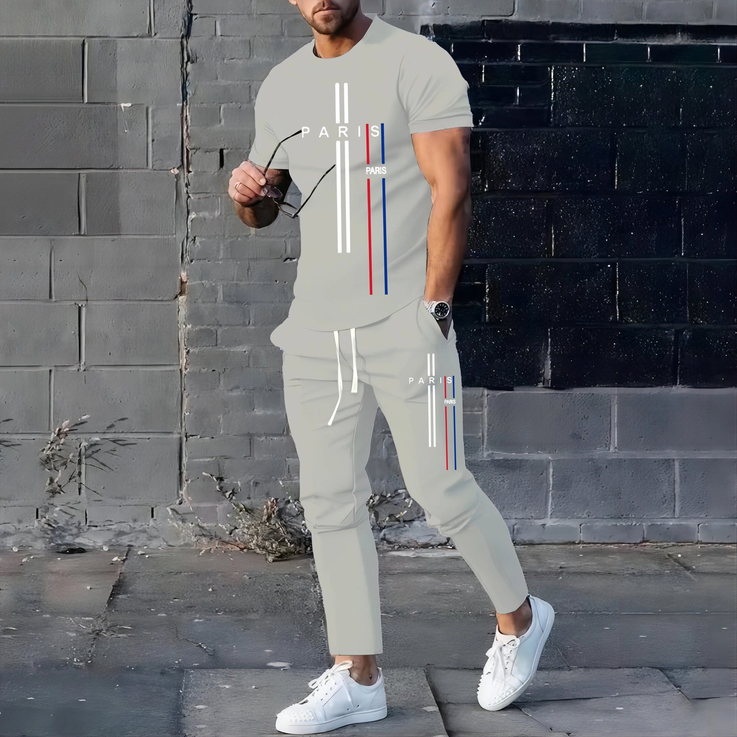 Men's Paris Style T-shirt & Pants Set