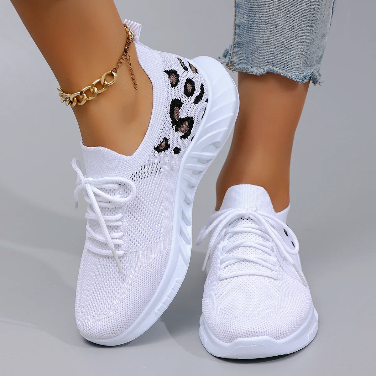 Lightweight & Breathable Leopard Print Trainers