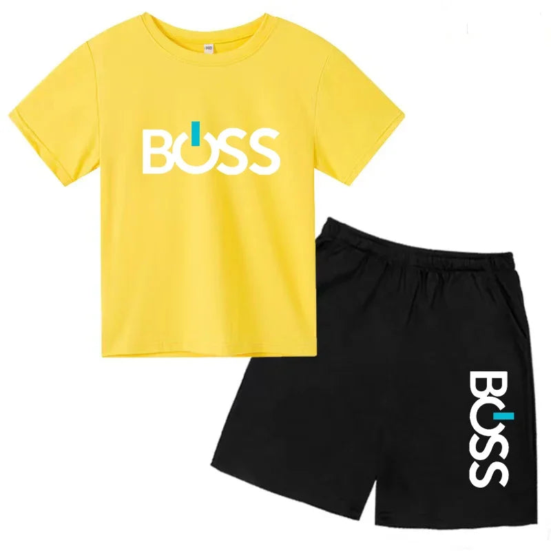 Kids Boss Inspired T-Shirt & Shorts Set