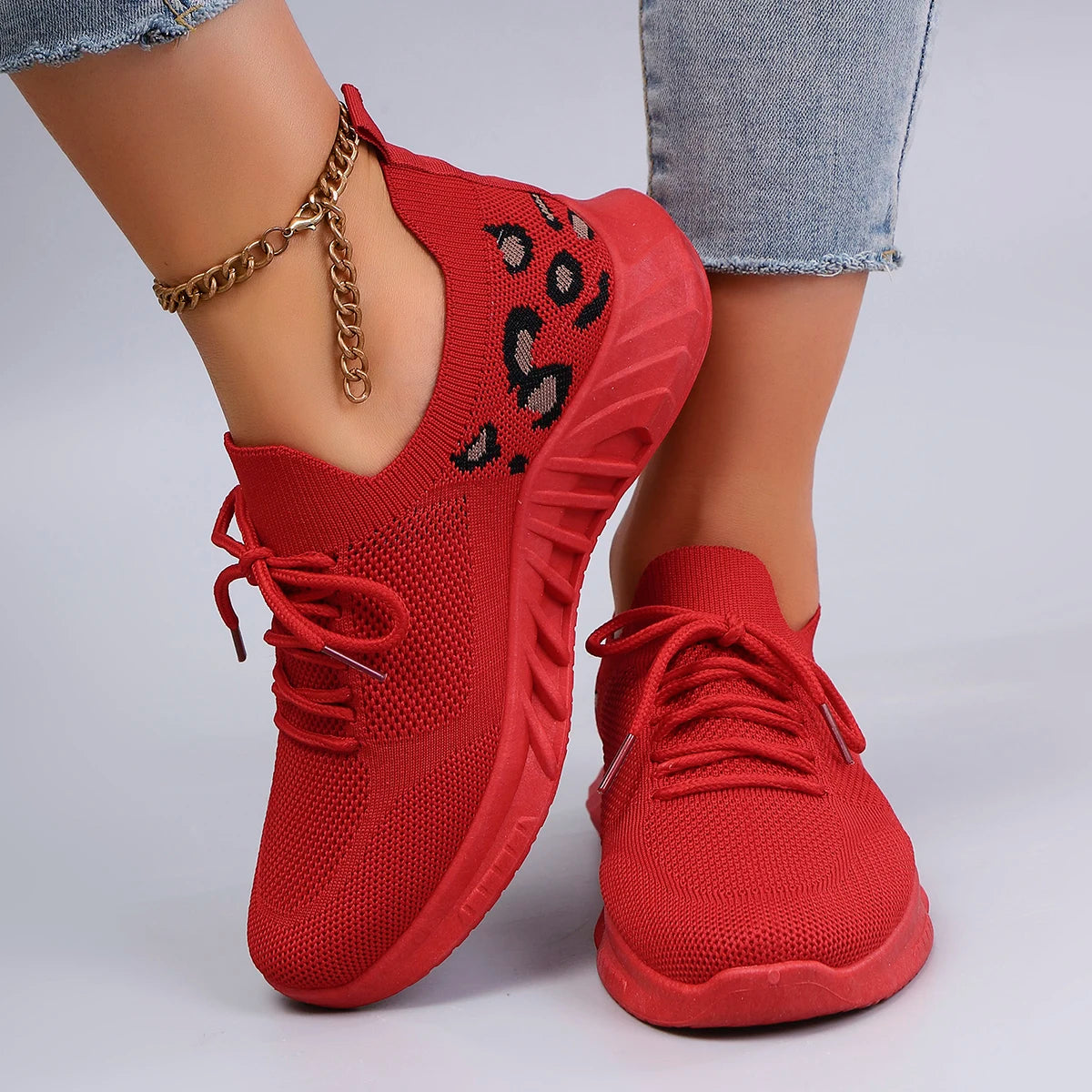 Lightweight & Breathable Leopard Print Trainers