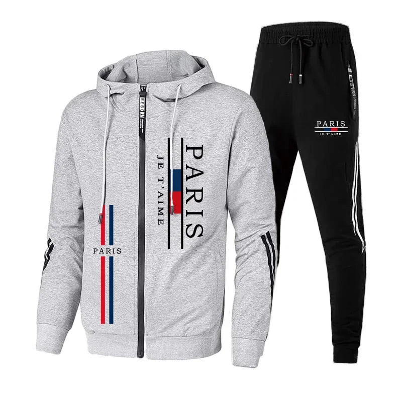 Men's Paris Zipped Hooded Tracksuit