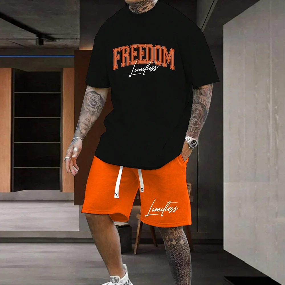 Men’s Freedom Loose T-Shirt & Shorts Set