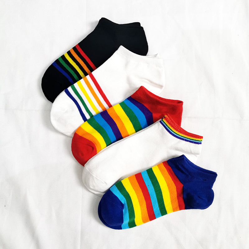 Rainbow Unisex Trainer Socks