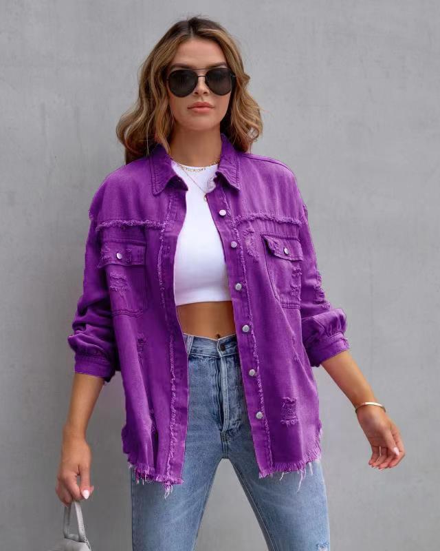 Ripped Spring Shirt Jacket