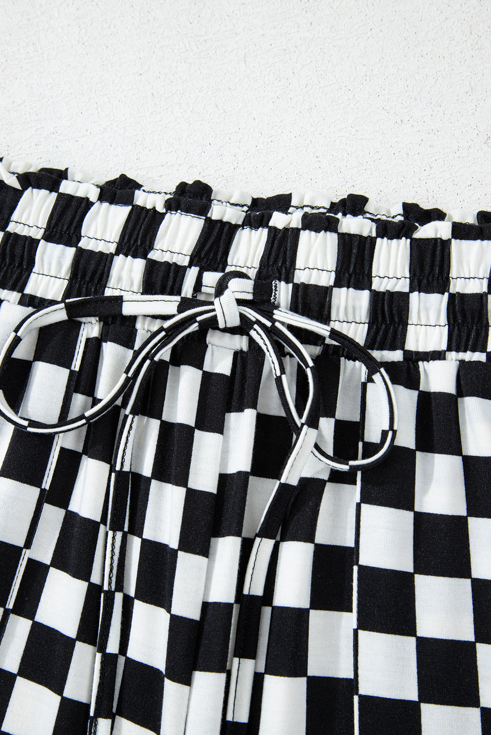 Checkered Print Long Sleeve Top and Pants Lounge Set