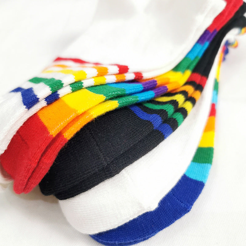 Rainbow Unisex Trainer Socks