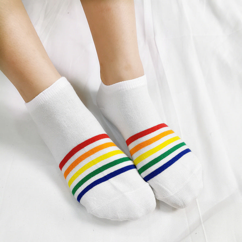 Rainbow Unisex Trainer Socks