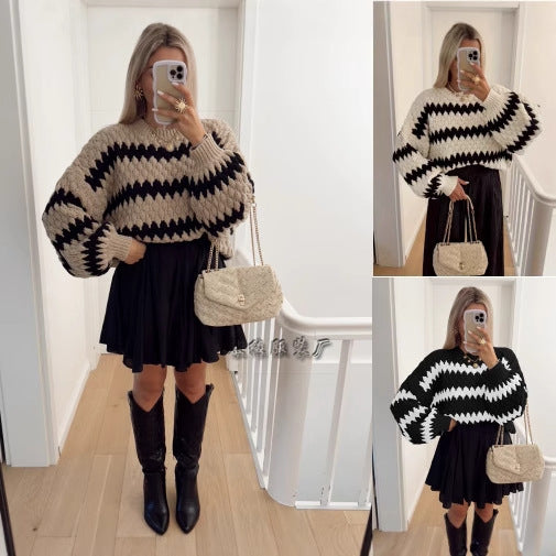 Striped Loose Knitted Sweater