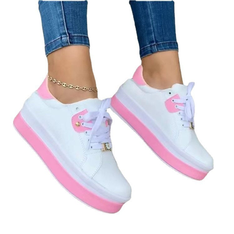 Colour Contrast Platform Style Trainers