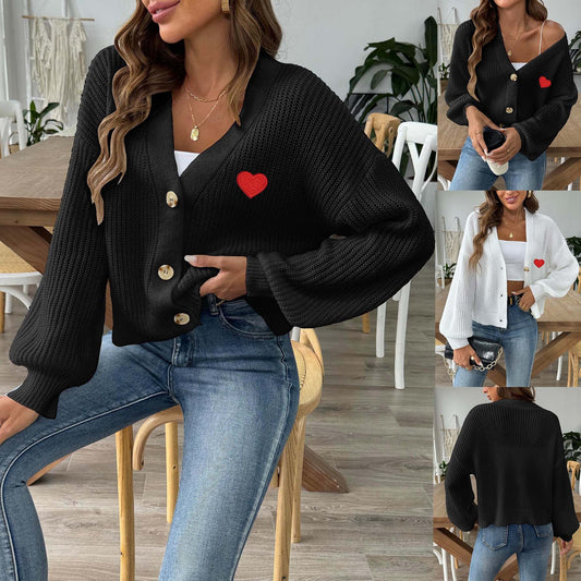 Woven Love Heart Short Cardigan